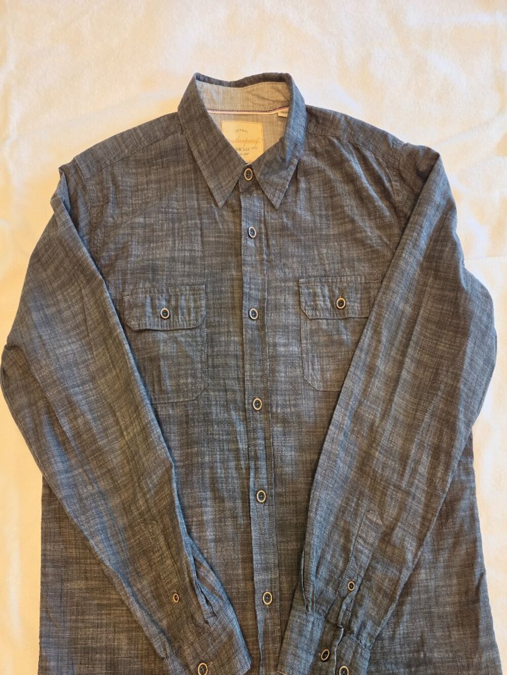 Weatherproof Vintage Button Down Shirt Gray Weather Wash 100% Cotton XL